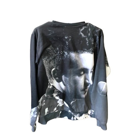 Rage On Mens Size Medium M Pullover Long Sleeve Sweatshirt Black Gray White14945 - Picture 4 of 4